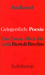 Buchcover Jan Knopf »Gelegentlich Poesie. ein Essay über die Lyrik Bertolt Brechts«