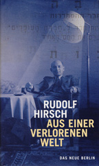 Buchcover, Rudolf Hirsch »Aus einer verlorenen Welt«